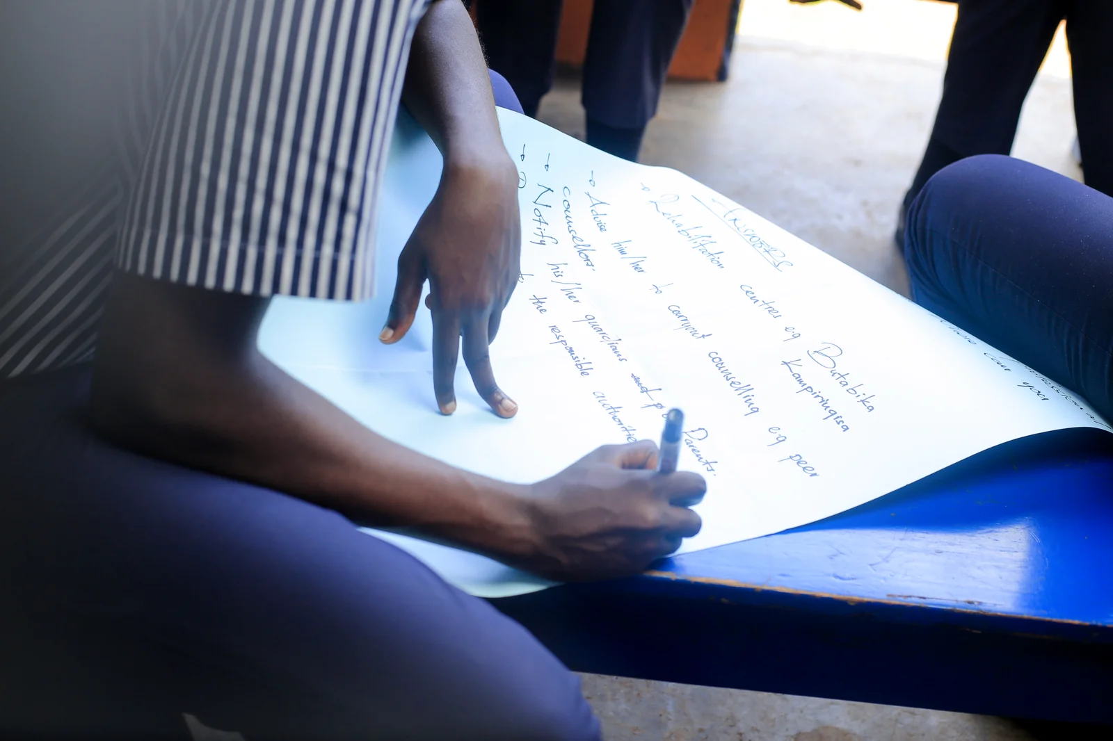 Student engages in discussion on well-being, drugs, and relationships - Senior 5 class, Greenhill Academy
