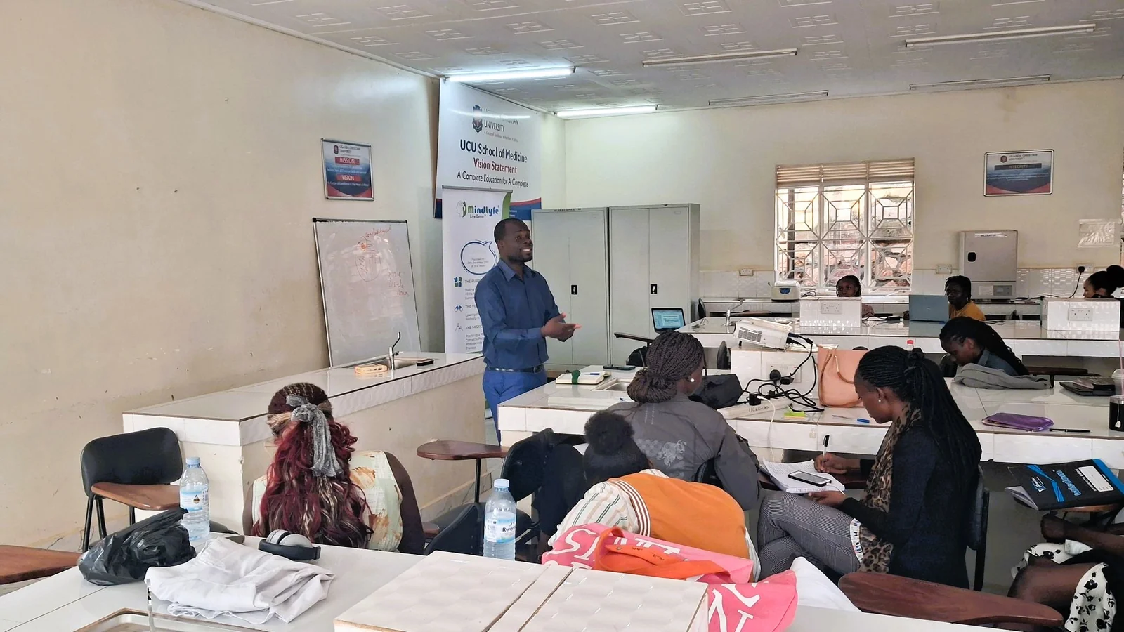 BARASA Sam held a session with medical students during Health Week at Uganda Christian University (UCU)