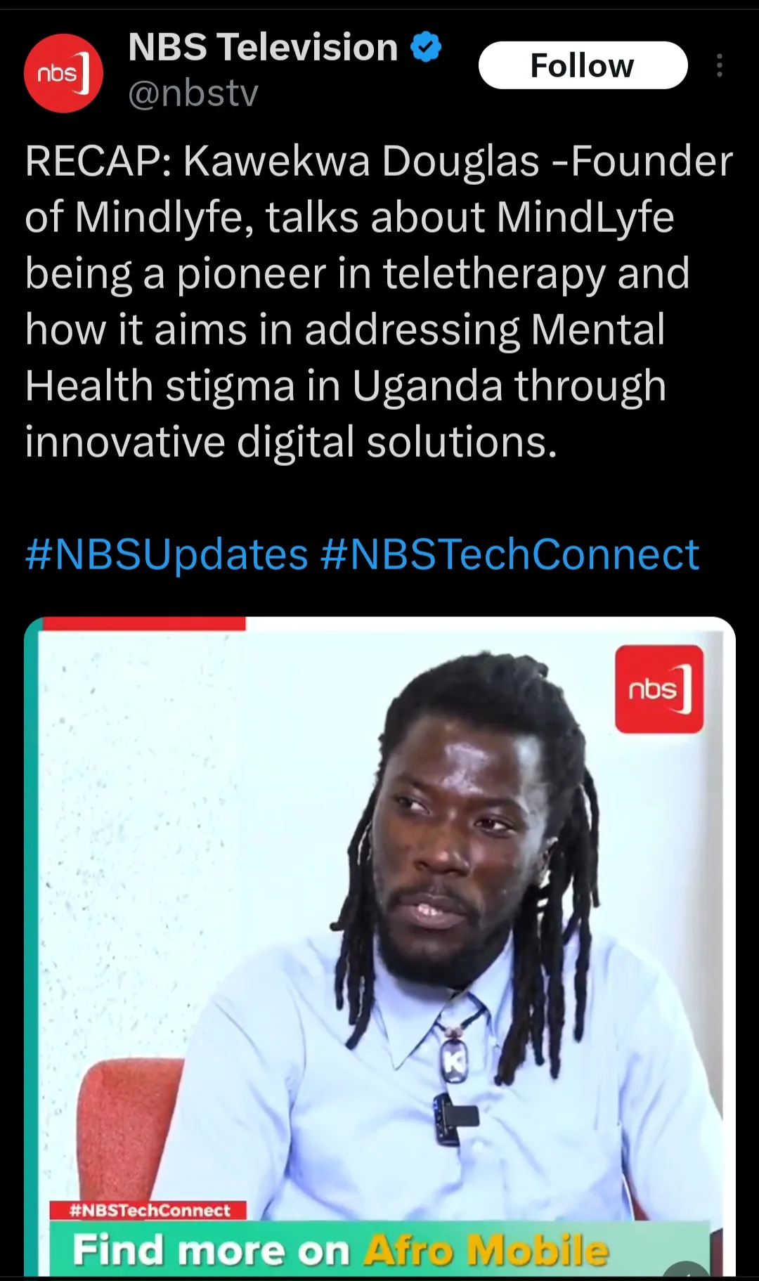 X (Twitter) - MindLyfe Mention