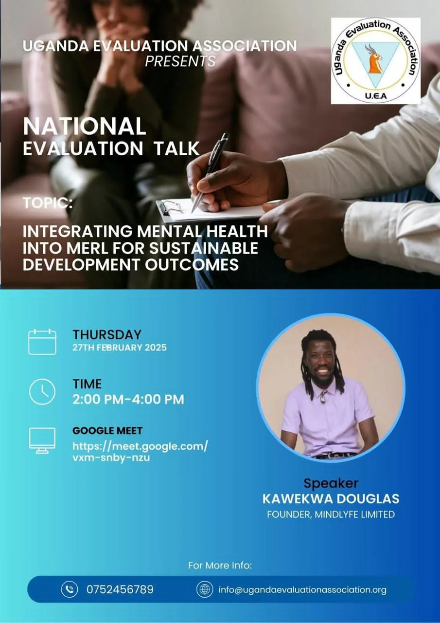 Uganda Evaluation Association - MERL and Mental Health Session
